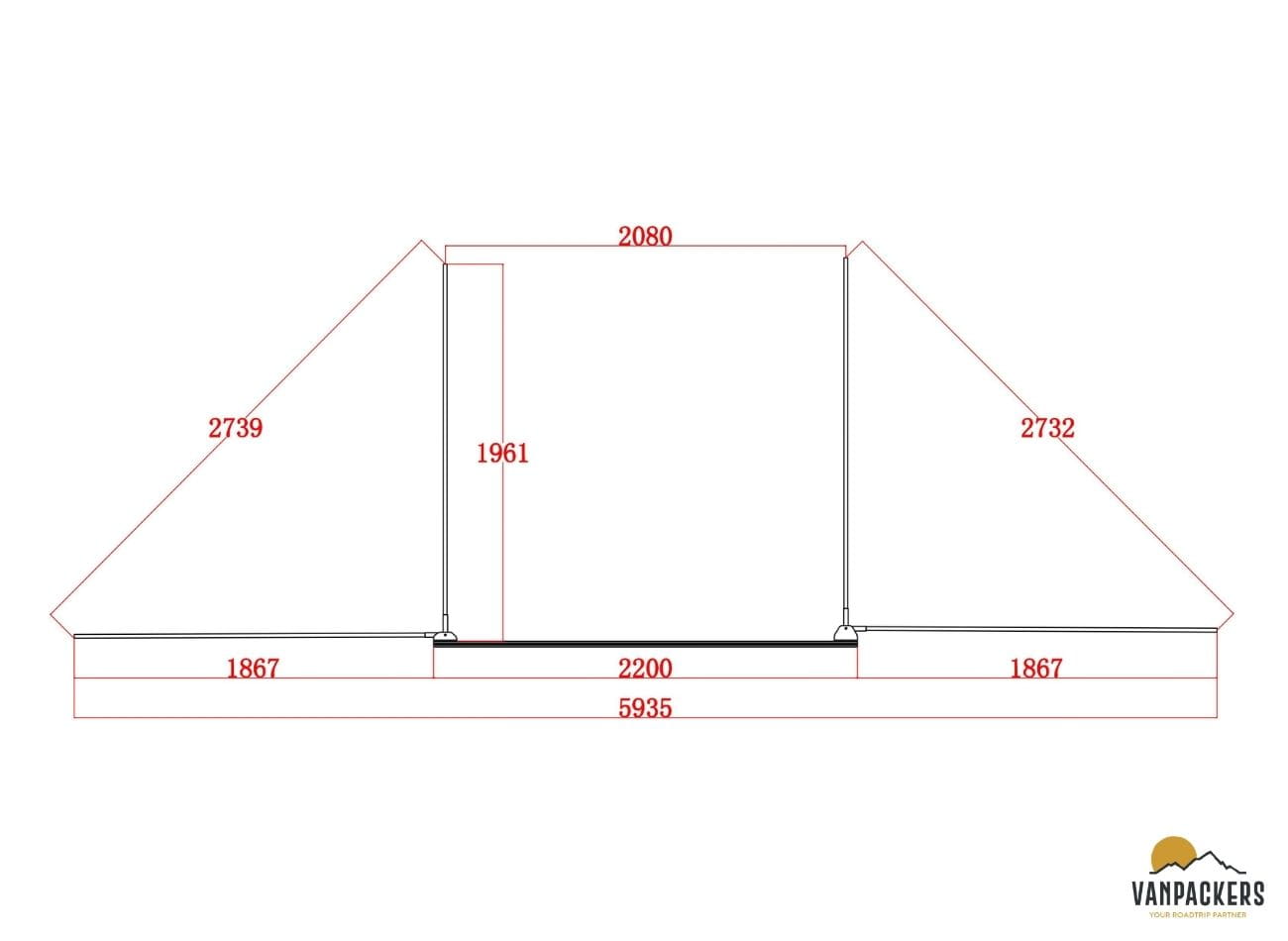 Vanpackers 180 Awning Dimensions