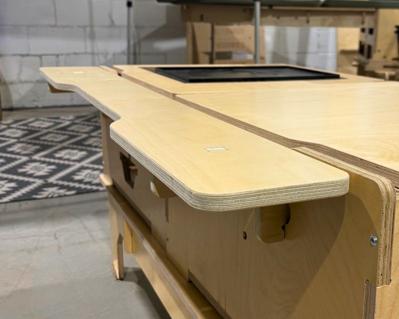 Vanpackers wooden frame for the bed extension in the minivan