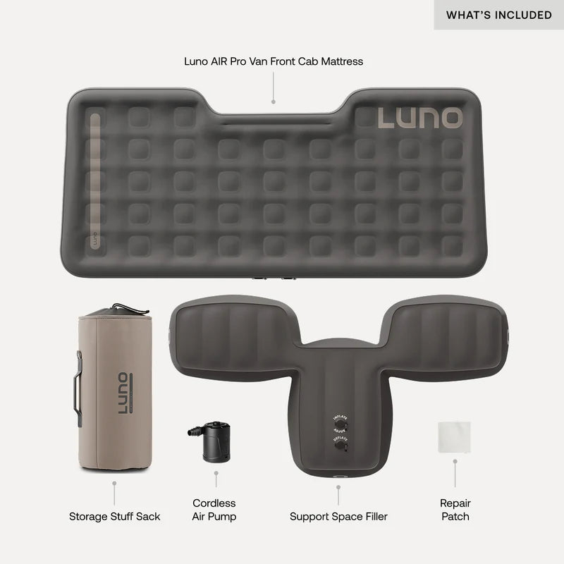 What's included with the Air Pro Front Cab Car Mattress