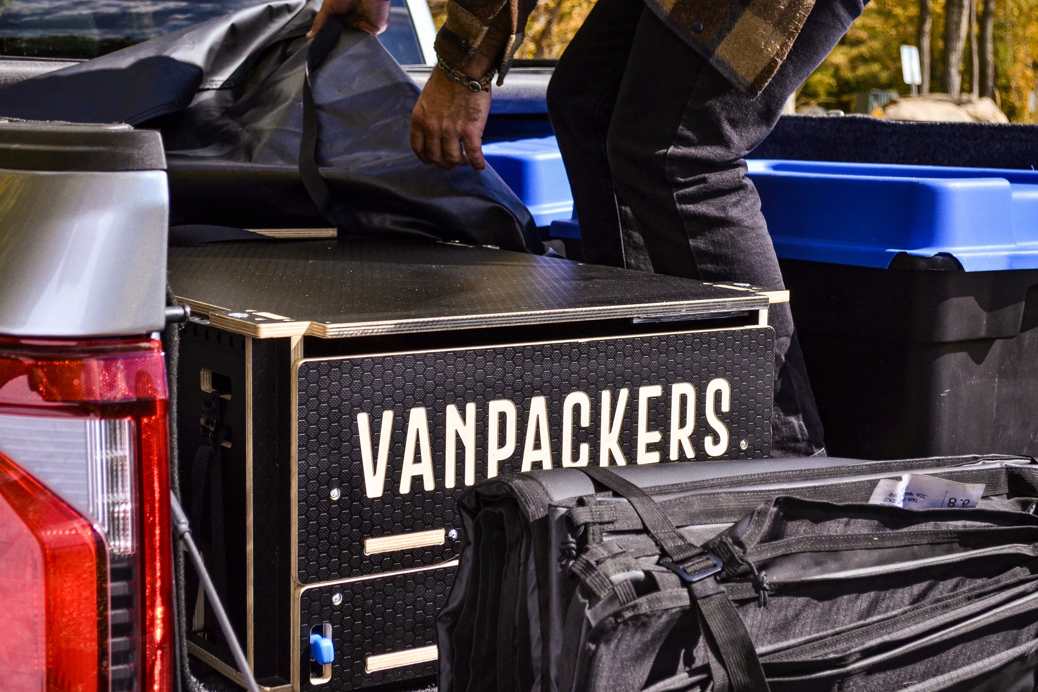 Full external view of the pickup truck camper conversion box.