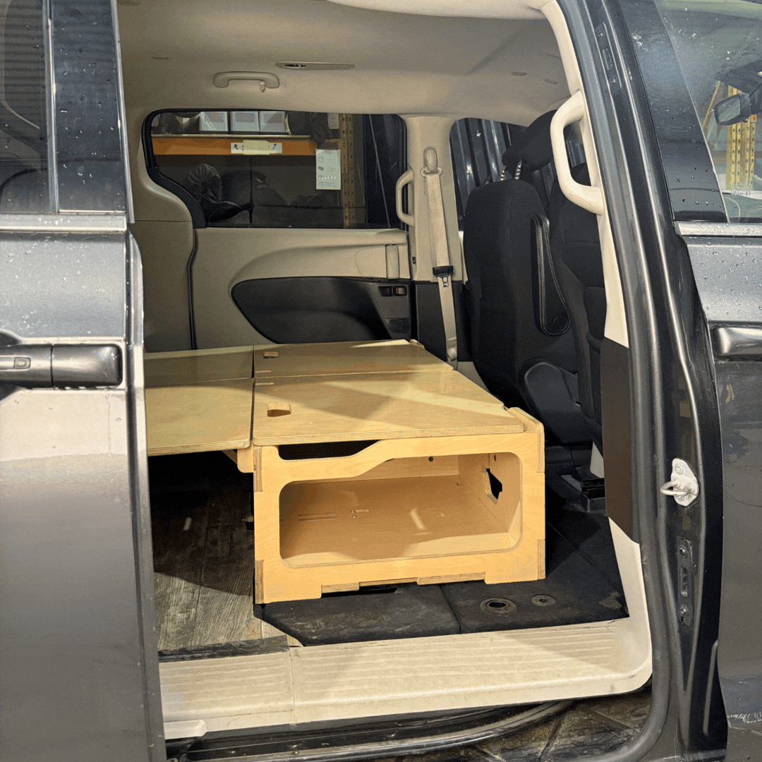 Vanpackers bed extension for minivan conversion kit