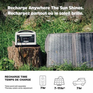 Batterie portative Arc5 Energizer. Rechargeable sur une prise secteur, panneau solaire, batterie du véhicule en mouvement | Vanpackers®